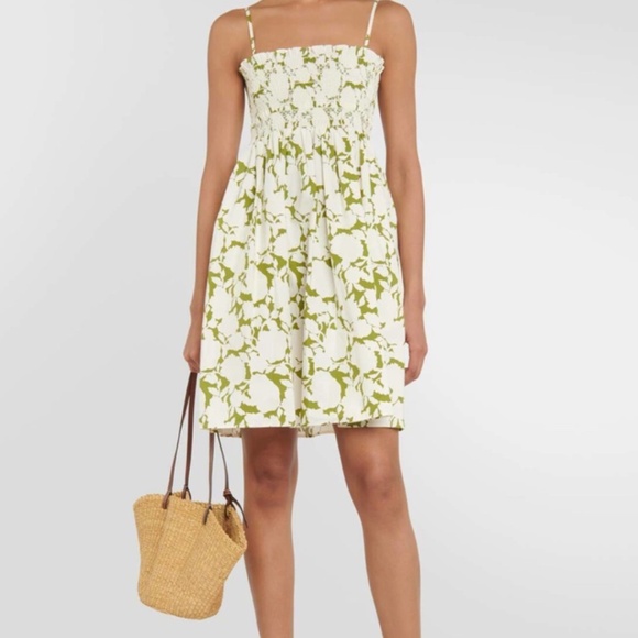 Tory Burch Dresses & Skirts - NEW Tory Burch Smocked Floral Cotton Poplin Mini Dress - Size Small